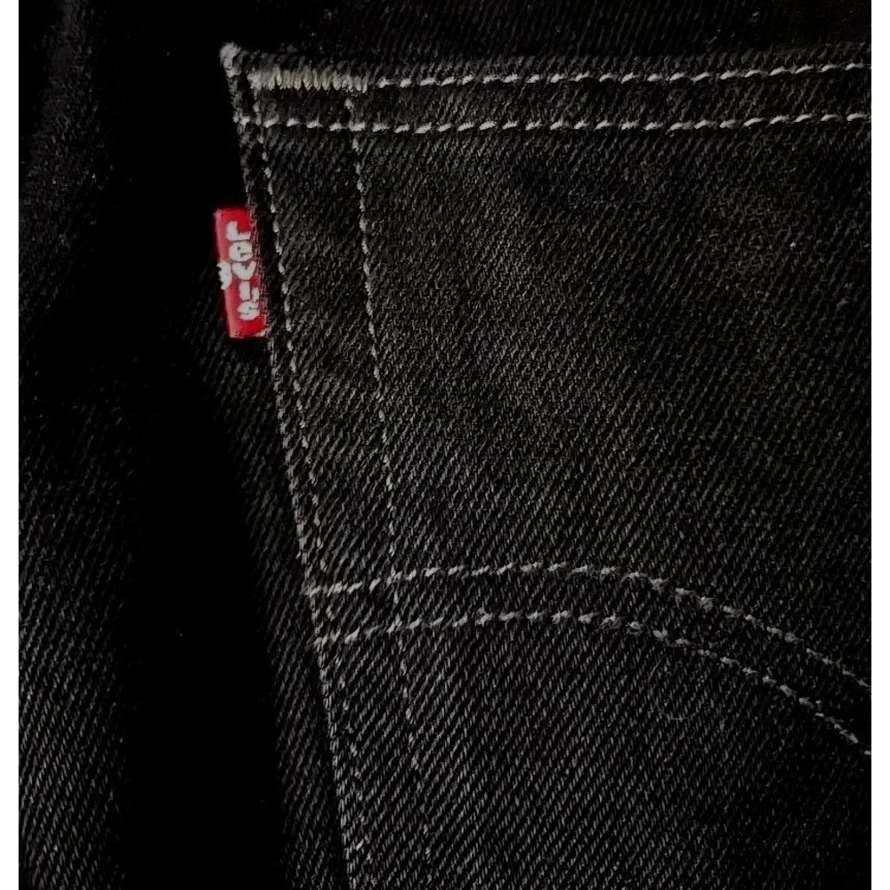 Levi's 505 Black Jeans Men's‎ Denim 34x34 (36x33 1/2) Made In 2017